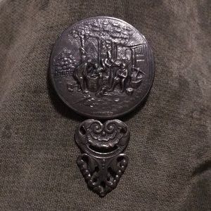 Antique Denmark Vanity Mirror silver plated